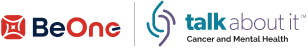 BeOne Medicines and Talk About It - Cancer and Mental Health logos